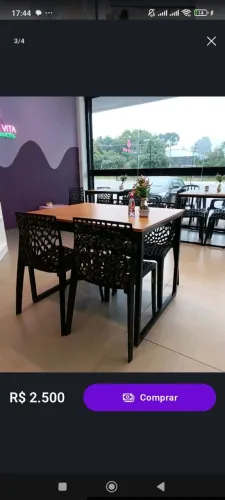 Jogo de mesa com 4 cadeiras 6 jogos