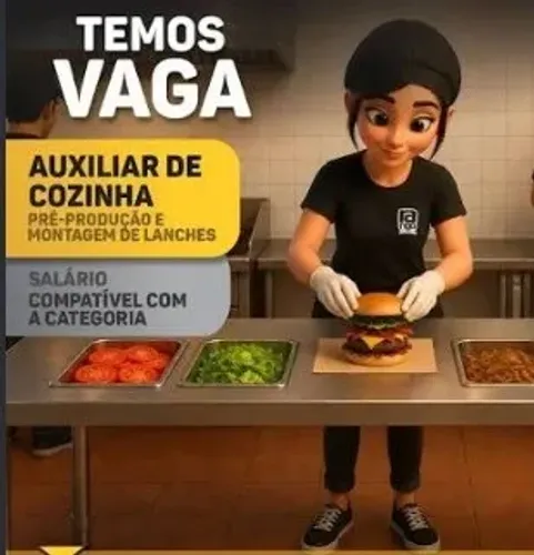 ? VAGA ABERTA! Ajudante de Cozinha | R$ 430/semana | Início Imediato | Vaga Feminina