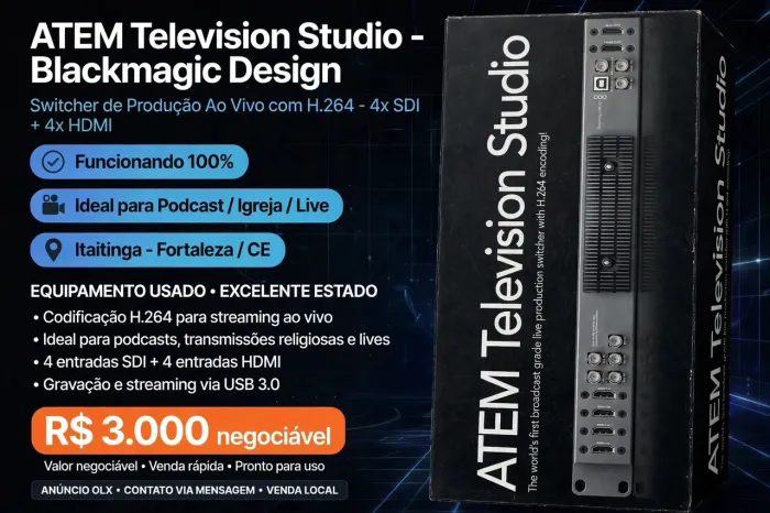 BLACKMAGIC ATEM TELEVISION STUDIO - SWITCHER PROFISSIONAL