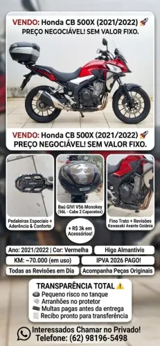 Venda Moto CB 500x