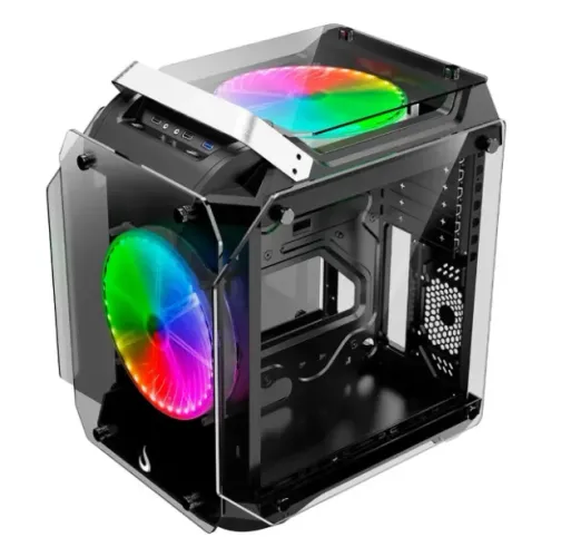 Gabinete Gamer Rise Mode, ARGB - 2 Fans 200mm - Seu setup merece um gabinete à altura!