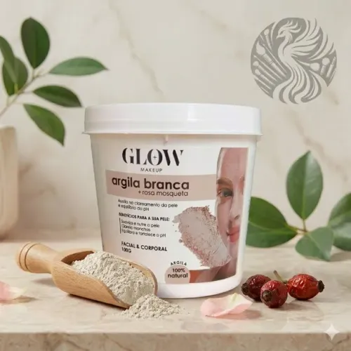 Argila Branca + Rosa Mosqueta Glow - Clareadora Facial e Corporal
