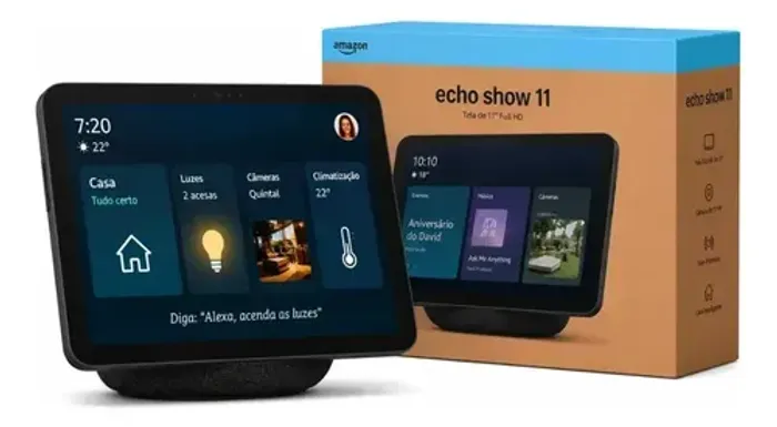 ECHO SHOW 11 NOVA GARANTIA DE 6 MESES BRANCO E GRAFITE