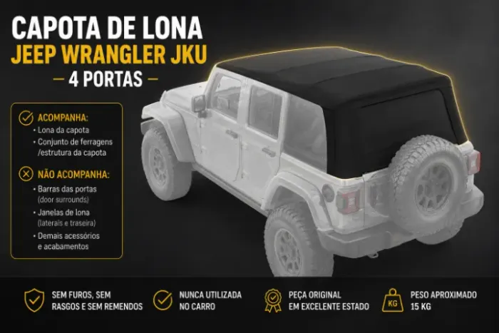 Capota de lona original Jeep Wrangler JKU (4 portas)