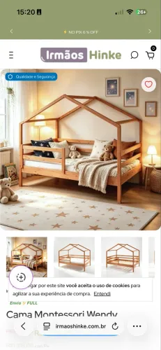 Cama de madeira infantil
