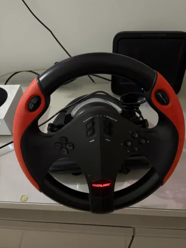 Volante Multilaser Multi Plataforma Com Marcha E Pedal Js087 Cor Vermelho