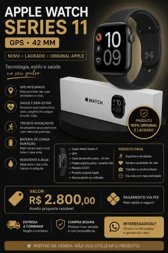 APPLE WATCH SERIES 11 GPS - 42 mm | NOVO E LACRADO