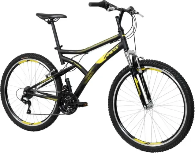 Caloi Bicicleta Andes, Aro 26, Câmbio 21 Velocidades, Preta
