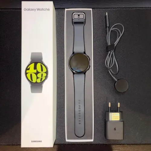 Samsung Galaxy Watch 6 44mm BT Preto - Completo na Caixa + Pulseira Extra