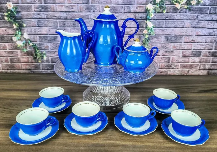 Conjunto para café Mauá azul 