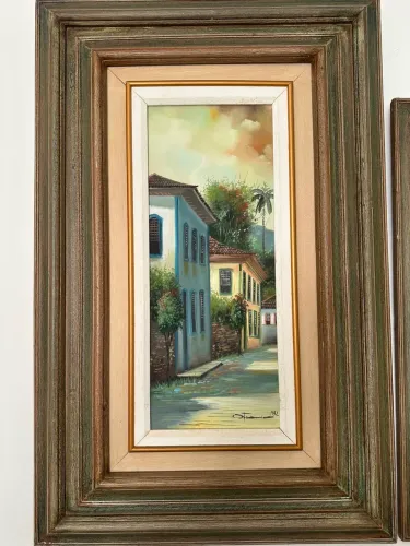 Conjunto de 3 quadros do artista Afrânio -1992