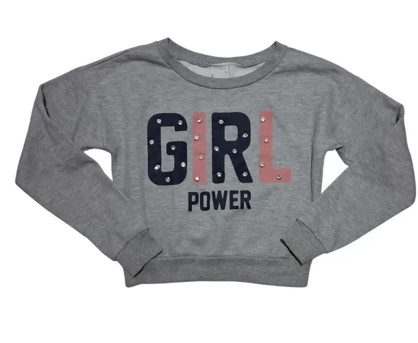 blusa moletom malwee cinza girl power