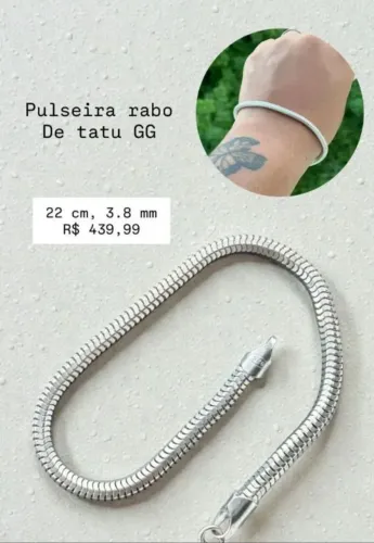 Pulseira de prata 22 cm e anel de prata número 17