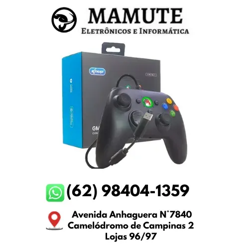 Controle Com Fio Joystick Knup Gm033 Para Pc Windows E Xbox 360 Usb Preto
