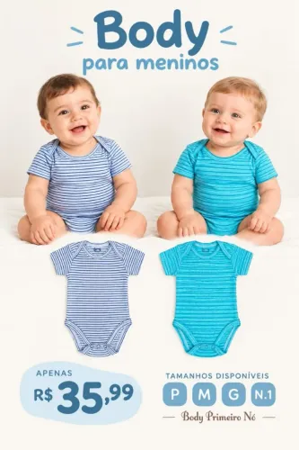 Body 100% algodão manga curta para menino e menina