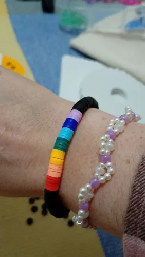 Pulseira artesanal preta Alinhamento de chacras 