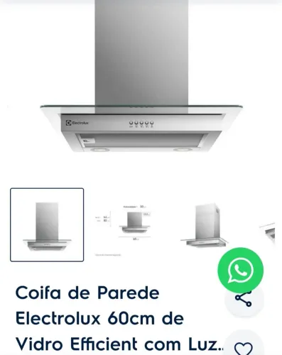 COIFA DE PAREDE ELECTROLUX 60 CM NA CAIXA 