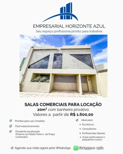 Alugo salas com WC privativo sem taxas