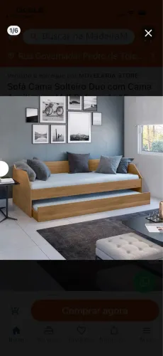 Sofa cama solteiro com cama auxiliar