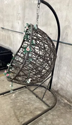 Balanço suspenso em fibra sintética estrutura de alumínio