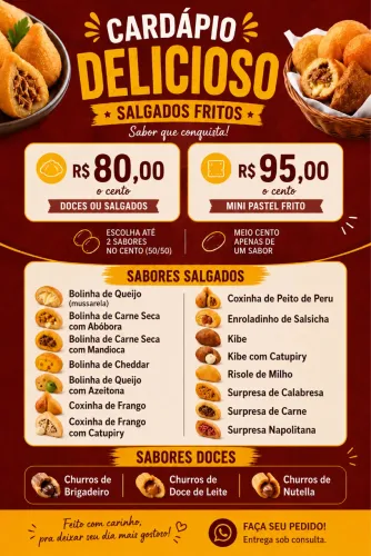 Cento de salgado 