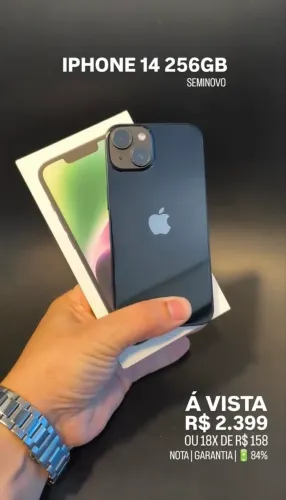 iPhone 14 256gb completo impecável + garantia
