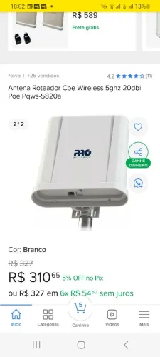 Kit c/10 un Antenas cpe proeletronic 5.8 usadas s/fontes800mlw 20dbi