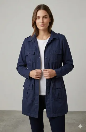 Trench coat tam G azul da Pool Jeans