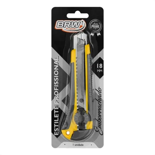 Estilete Profissional Plástico Emborrachado 18MM - BRW