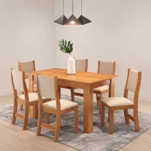 Mesa de Jantar Violeta com Cadeiras Sol Bronze .