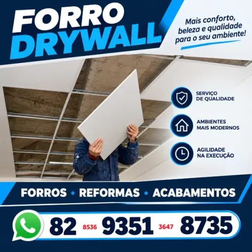 Forro modular drywall Forro vinílico Gesso Forro Mineral Forro vinílico Gesso