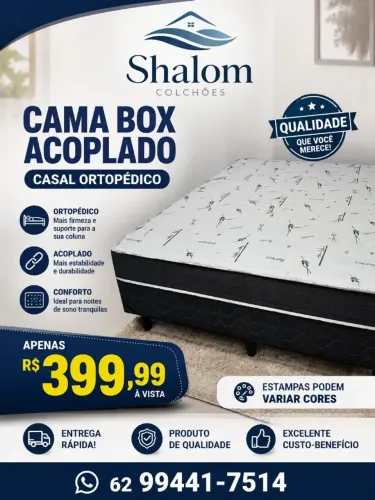 Cama box casal ortopédico