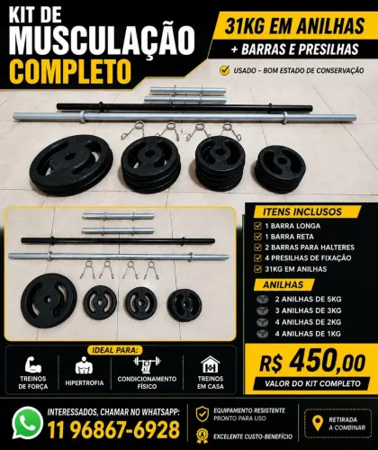 Kit de musculação completo 