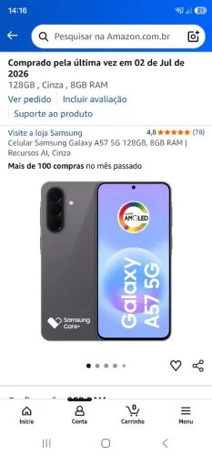 Celular Samsung A57 8gb ram 128gb