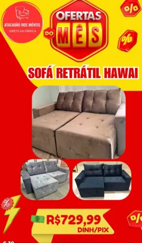 Sofa retratil com almofadas soltas 1,90 