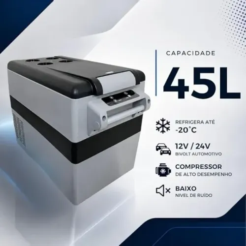 Mini Geladeira Portátil Quadrivolt 45 Litros com Compressor 12V/24V 110V/220V MaxFreeze