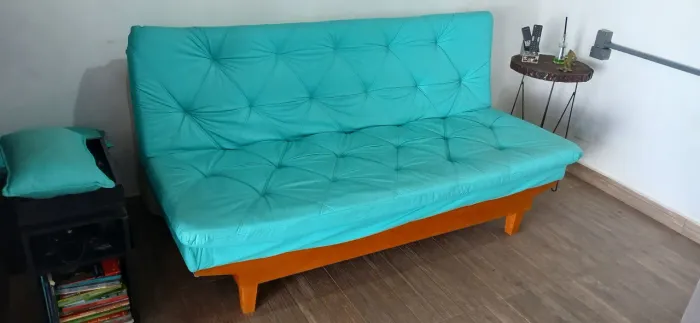 SOFÁ CAMA AZUL TURQUESA