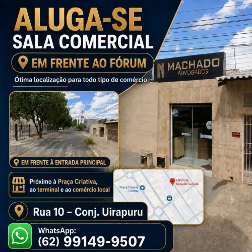 Aluga-se Sala Comercial - Conjunto Uirapuru - Em frente ao fórum