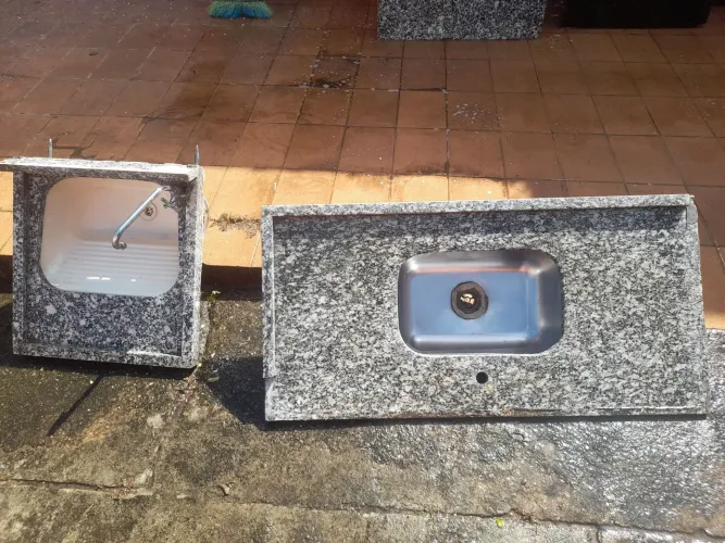 Kit bancada de cozinha em marmore