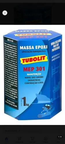 Massa Epoxi Tubolit Mep 301 - 1kg Naval