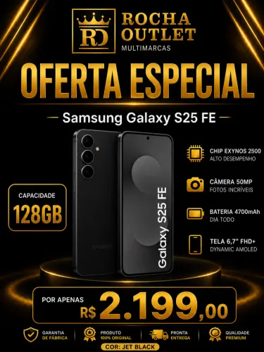 Galaxy S25 FE Samsung 128GB Tela 6.7" Original Pronta Entrega