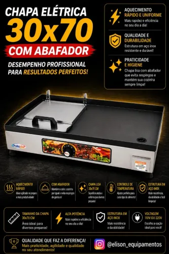 Chapa elétrica 30x70 Com Abafador