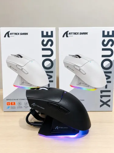 Attack Shark X11 Mouse Gamer Wireless 22.000 DPI Mais Base RGB