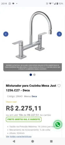 Torneira misturado pra cozinha