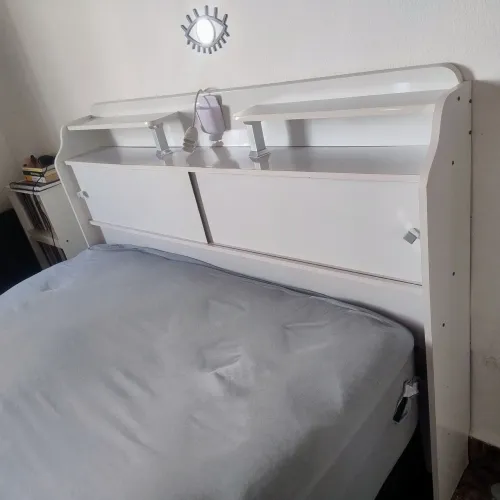 CABECEIRA CAMA CASAL BRANCA 