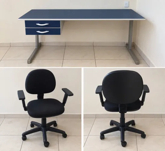 Mesa de escritório+ cadeira