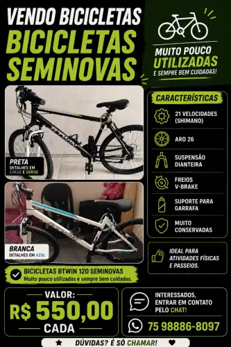 Bicicleta Btwin 120 Aro 26 - 21 Velocidades Shimano - Excelente Estado