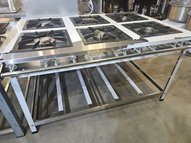 fogão industrial inox 6 bocas duplos 40x40