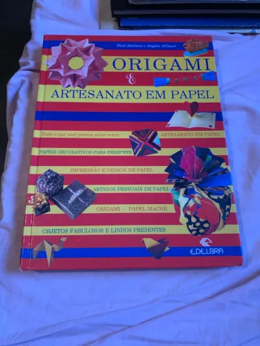 Livro capa dura origami artesanato em papel