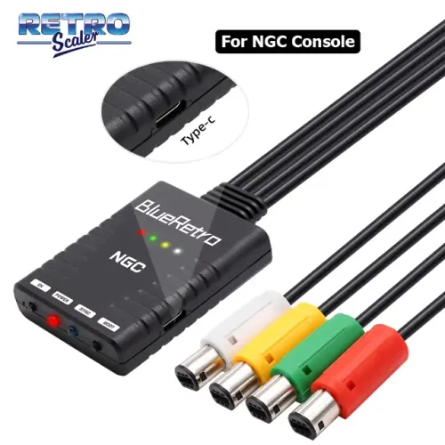 Adaptador BlueRetro GameCube Sem Fio Suporte 4 Controles PS3 PS4 PS5 Switch Pro Wii 8BitDo